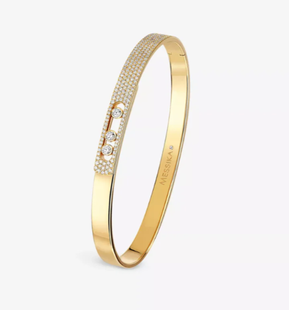 Mira diamond bangle (silver/gold)