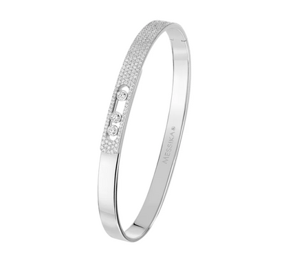 Mira diamond bangle (silver/gold)